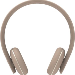 Wireless Bluetooth On Ear Headphones, Ivory Sand, Noise Cancelling, 20 Hours Long Play Time, Fast Charging