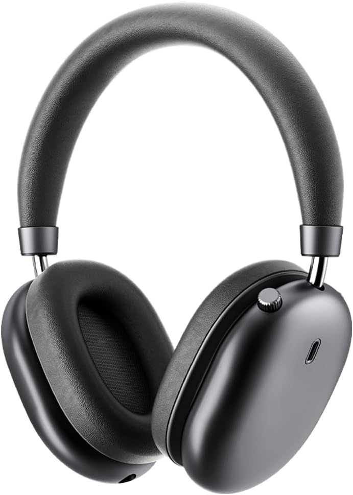 Adaptive Active Noise Cancelling Headphones, Wired/Wireless Bluetooth 5.4 Headset, 140H Playtime,Transparent Mode, Deep Bass, MultiPoint Connectivity, for Travel, Home Office (Dark Gray)