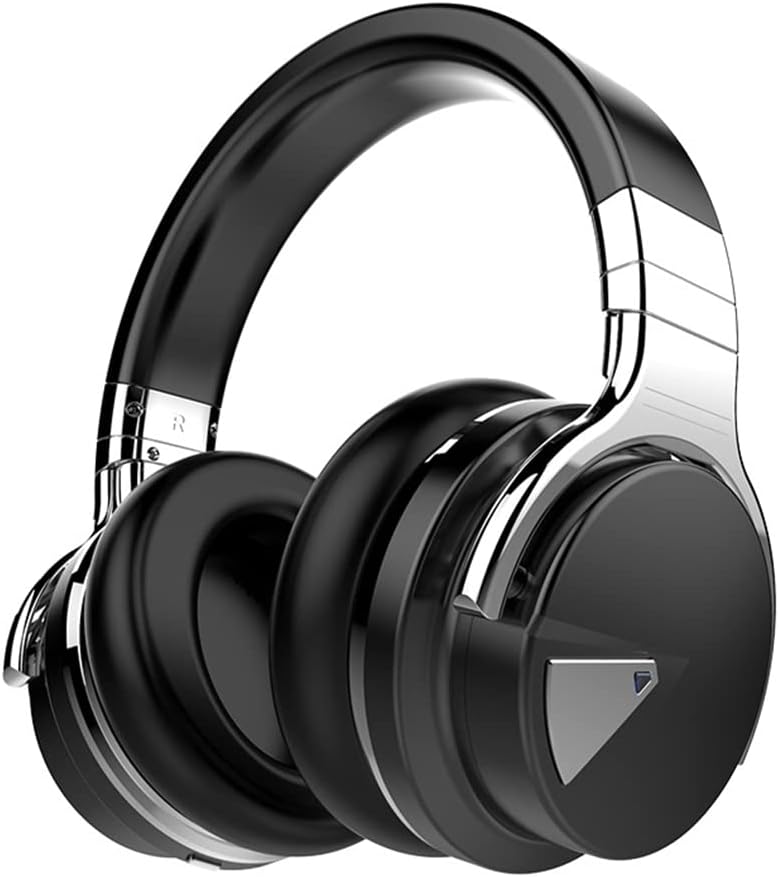 ANC Active Noise Cancelling Wireless Bluetooth OverEar Headphones 40Mm Speakers HiFi Stereo Foldable OnEar Headsets with Mic, 30H Playtime,Black