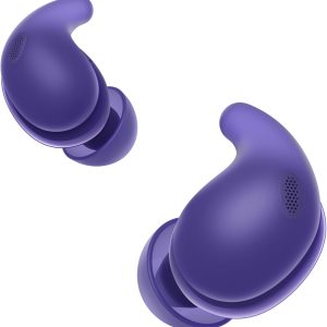 Truly Wireless Noise Canceling Earbud Headphones Small & Light with Newly Developed r Fitting Supporters, Violet (Limited Edition)