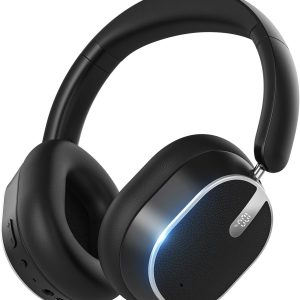 Hybrid Active Noise Cancelling Headphones, Wireless Over Ear Bluetooth Headphones, Foldable Wireless Headset, 60H Playtime, Hi-Res Audio, Deep Bass, Memory Foam Ear Cups, Perfect for Travel & Office