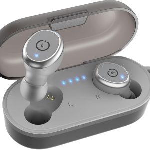 (Classic Edition) Bluetooth 5.3 Wireless Earbuds with Wireless Charging Case  Waterproof Stereo Headphones in Ear Built in Mic Headset Premium Sound with Deep Bass for Sport Gray