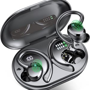 Wireless Ear Sport,  Bluetooth 5.4 Headphones Bass  Stereo Over Ear , 56Hrs Noise Cancelling Headset with Earhook,  Waterproof Earphones Workout Running for Laptop Pad