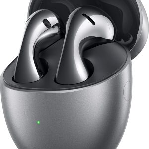 5 Wireless Ear - Bluetooth Earphones with Noise Cancelling - Curved in Ear Headphones with Optimal Fit - Long Battery Life and Water Resistant -  (Silver Frost)