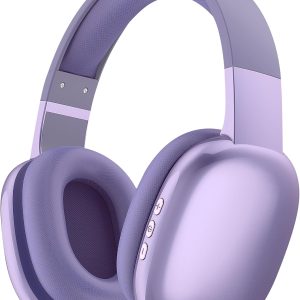 Wireless Over Ear Bluetooth Headphones with Microphone - Wireless Headset -Noise Reduction - Bluetooth, Wired,Built in Micro SD for Travel, Home, Work TV,PC,Gaming,Cellphone (Lavender)