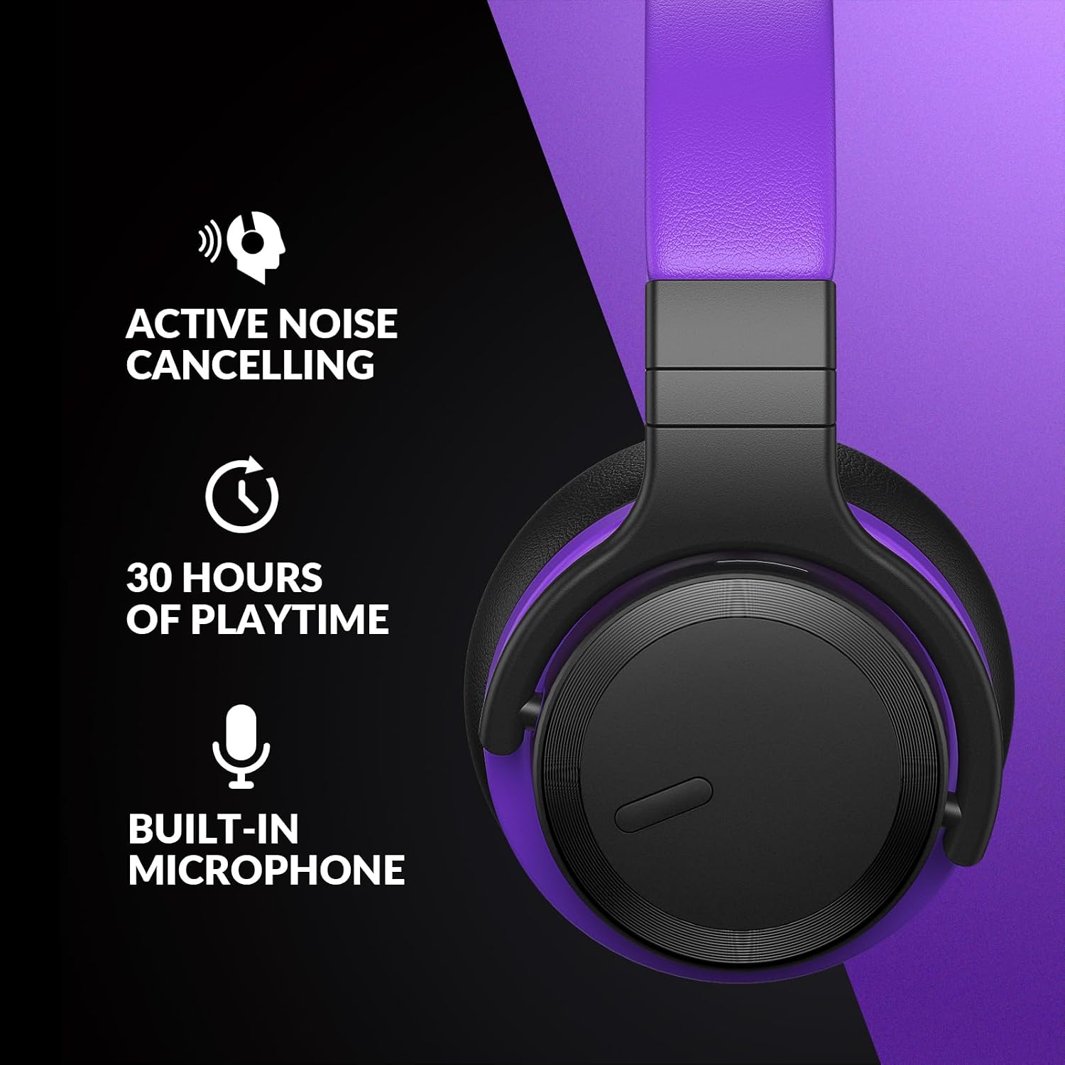 Million Sold Classic Active Noise Cancelling Headphones with Upgraded HD Sound, Wireless Bluetooth Headphones Over The Ear Unequaled Comfort, Vivid Deep Bass, for Home Office Travel Birthday Gift - Image 2