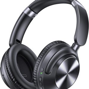 Active Noise Cancelling Headphones 100H Playtime Wireless Over Ear Bluetooth Headphones Fast Charging Earphones with Deep Bass Comfort Light Weight Headsets for Travel Home Office PC Black