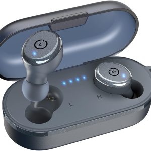 (Classic Edition) Bluetooth 5.3 Wireless Earbuds with Wireless Charging Case  Waterproof Stereo Headphones in Ear Built in Mic Headset Premium Sound with Deep Bass for Sport Blue