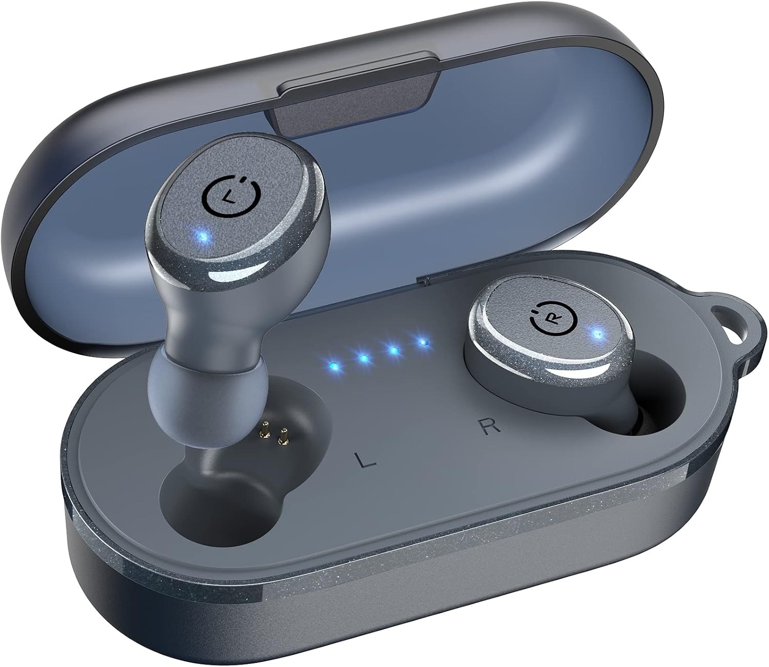 (Classic Edition) Bluetooth 5.3 Wireless Earbuds with Wireless Charging Case Waterproof Stereo Headphones in Ear Built in Mic Headset Premium Sound with Deep Bass for Sport Blue